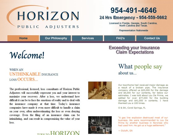 Websites: Horizon Public Adjusters